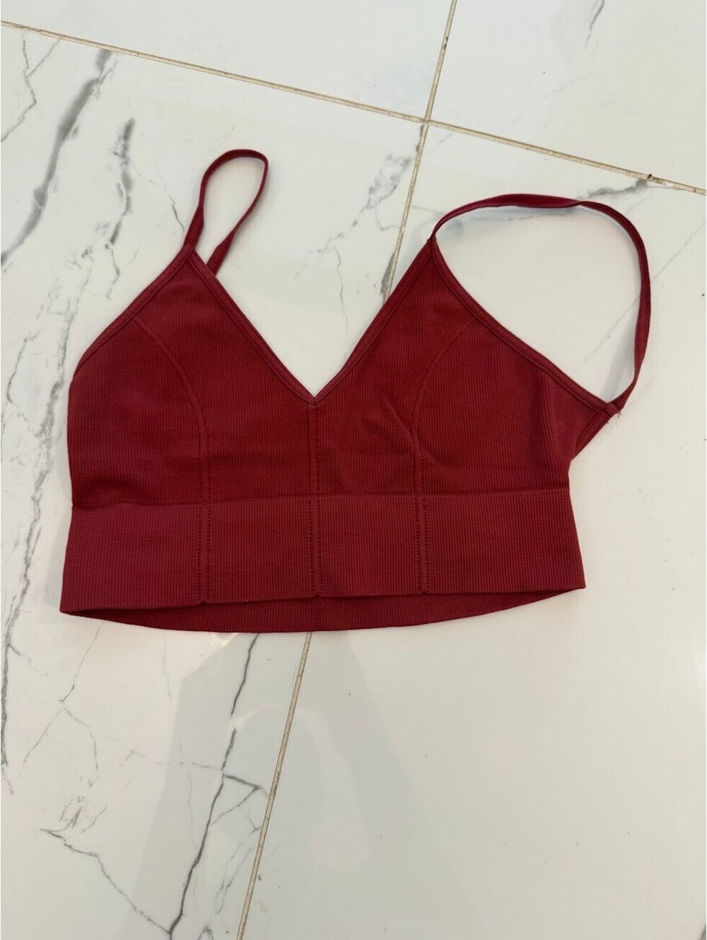 Free People Intimately Burgundy V-Neck Brami XS/S